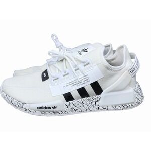 Adidas NMD_R1 V2 Crackled Midsole White Black Boost Sneakers GZ6550 M 9.6 W 10.5